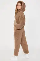 Mini In My Sherpa Moment Jogger Set(Mocha,4/5)