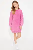 Mini Everyday Sweatshirt Dress(Fuchsia,S)