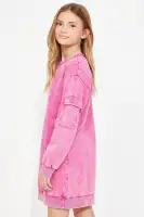 Mini Everyday Sweatshirt Dress(Fuchsia,S)