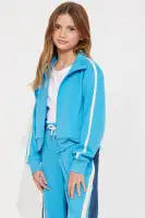 Mini Mya Denim Mix Track Pant Set(Blue,7)