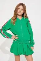 Mini Sporty Bubble Hem Skirt Set(Kelly Green,4/5)
