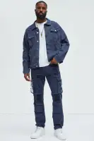 All Star Distressed Trucker Jacket(Blue,S)