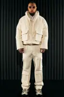 Wilder Textured Weave Cropped Puffer(Cream,S)