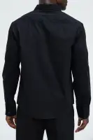 Ryland Cotton Long Sleeve Button Up Shirt(Black,S)