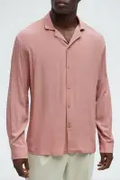 Dawson Relaxed Long Sleeve Button Up Shirt(Mauve,S)