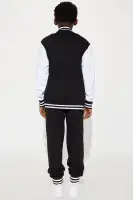 Mini College Varsity Matching Fleece Jogger Set(Black,4)