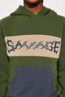 Mini Savage All The Time Colorblock Fleece Pant Set(Olive/combo,XS)