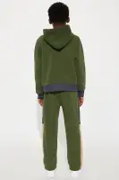 Mini Savage All The Time Colorblock Fleece Pant Set(Olive/combo,XS)