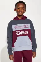 Mini Limited Edition Colorblock Fleece Pant Set(Burgundy,XS)
