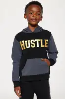 Mini Hustle Colorblock Fleece Pant Set(Black,XS)