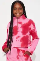 Mini Tie Dye Sweatshirt Set(Pink,4/5)