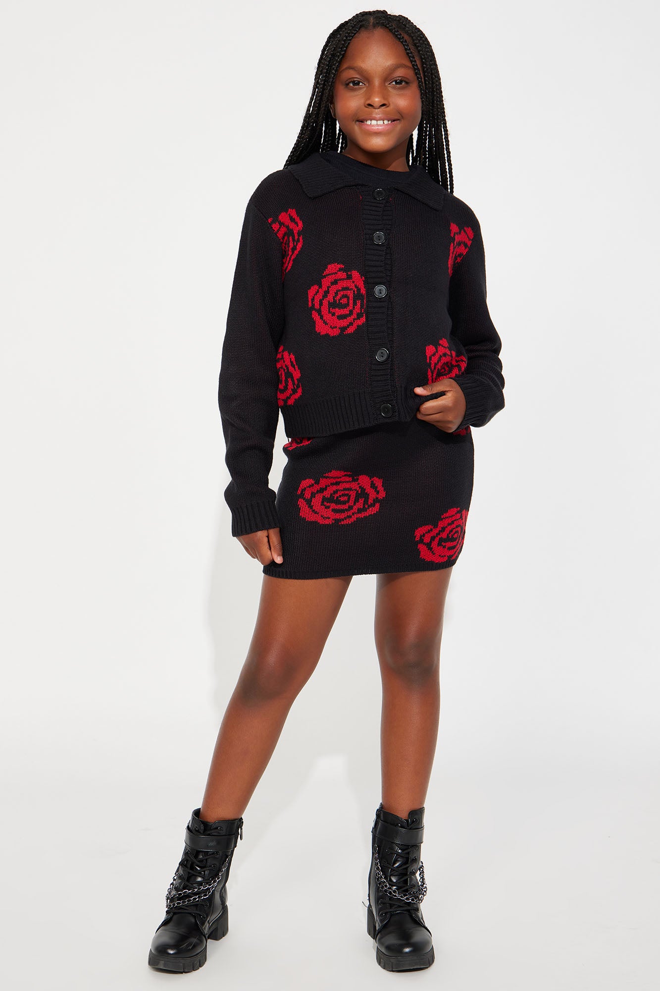 Mini Maya Rose Sweater Mini Skirt Set