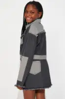 Mini Distressed Denim Jacket Set(Black/combo,4)