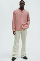 Dawson Relaxed Long Sleeve Button Up Shirt(Mauve,S)