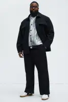 Ballou Pocket Button Up Shirt(Black,S)