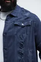 All Star Distressed Trucker Jacket(Blue,S)