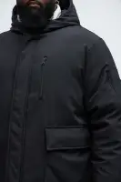 Better Days Padded Hooded Long Coat(Black,S)