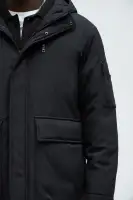 Better Days Padded Hooded Long Coat(Black,S)