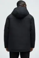 Better Days Padded Hooded Long Coat(Black,S)