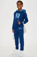 Mini Sonic Chenille Patch Hooded Fleece Jogger Set