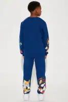 Mini Sonic Embroidered Fleece Jogger Set(Navy,4/5)