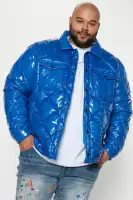 Your Diamond Quilted Puffer Jacket(Blue,S)