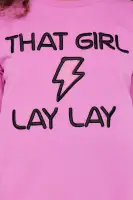 Mini Lay Lay Lightning Girl Fleece Jogger Set(Fuchsia,4/5)