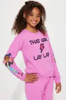 Mini Lay Lay Lightning Girl Fleece Jogger Set(Fuchsia,4/5)