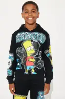 Mini Bart Simpson Graffiti Fleece Set(Black,4/5)