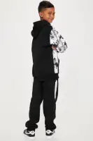 Mini Stay Brave Fleece Jogger Set(Black/White,4)