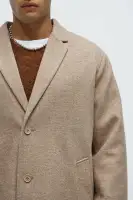 Out Of Control Wool Like Long Coat(Tan,S)