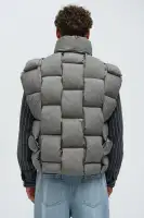 Donovan Weaved Puffer Vest(Grey,S)