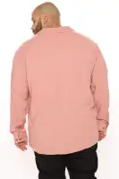 Dawson Relaxed Long Sleeve Button Up Shirt(Mauve,S)