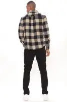 On The Boulevard Long Sleeve Flannel Shirt(Khaki/combo,S)