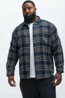 Mansen Flannel Shirt(Black/combo,S)