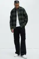 Park Flannel Shirt(Green/combo,S)
