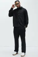 Kerr Textured Button Up Shirt(Black,S)