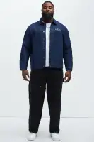 Von Dutch Oversized Font Denim Jacket(Navy,S)