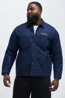 Von Dutch Oversized Font Denim Jacket(Navy,S)