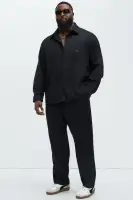 Kerr Textured Button Up Shirt(Black,S)