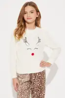 Mini Cutie Reindeer Plush Jogger Set(Taupe/combo,4/5)
