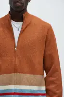 Wait Is Over Zip Sweater(Brown/combo,S)