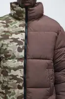 Shuffle Split Puffer Jacket(Brown Combo,S)