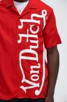 Von Dutch Oversized White Font Shirt(Red,S)