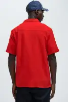 Von Dutch Oversized White Font Shirt(Red,S)