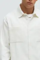 Corduroy Pocket Button Up Shirt(Off White,S)