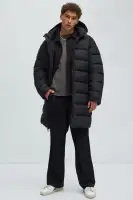 Flexin' Puffer Long Coat(Black,S)