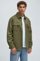 Ardee Faux Suede Button Up Shirt