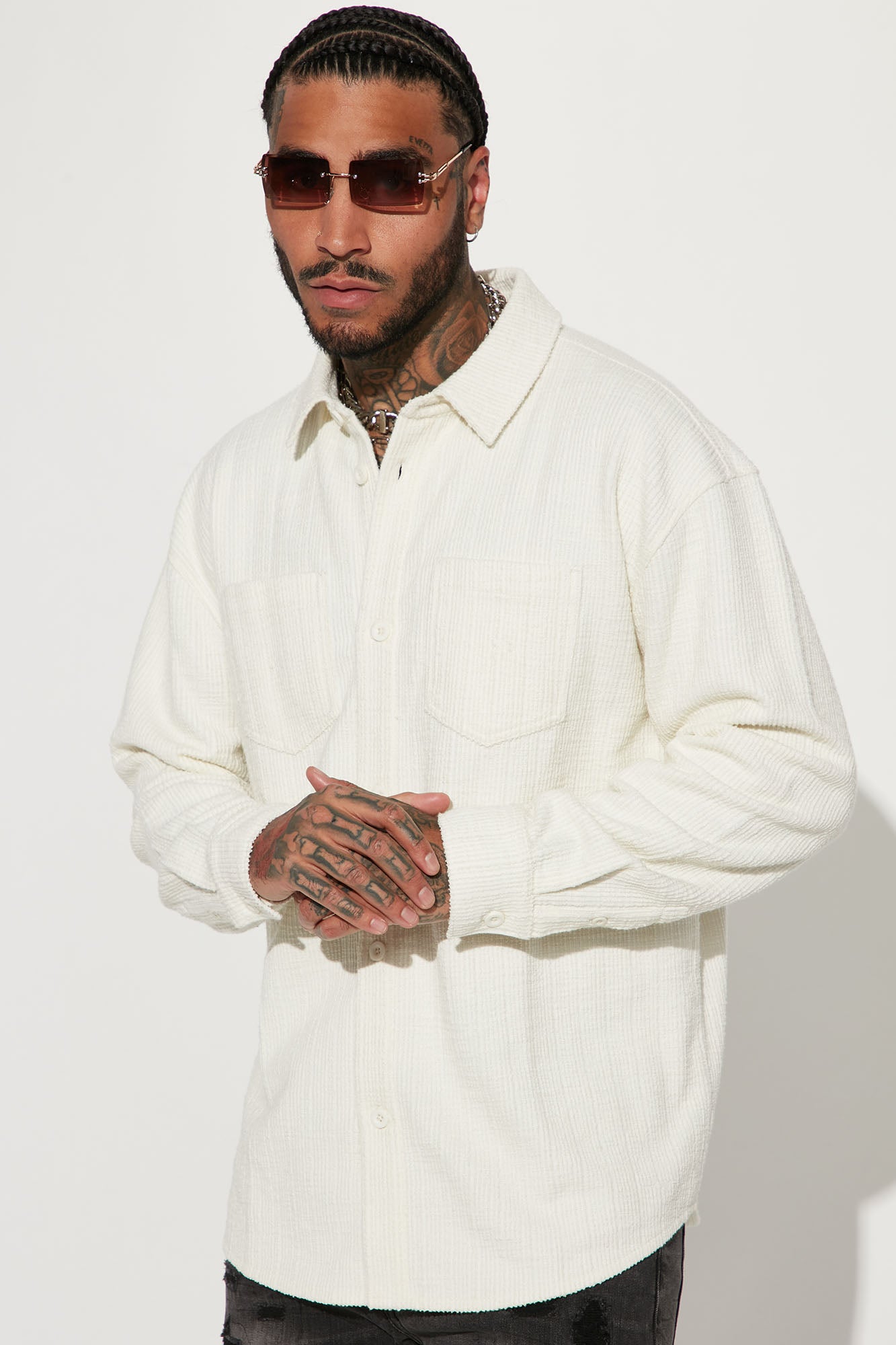 Dean Textured Long Sleeve Button Up Shirt