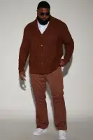 On Occasion Cable Knit Cardigan(Chocolate,S)